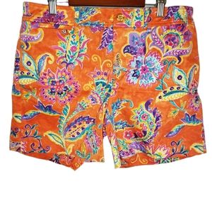 Lauren Ralph Lauren Orange Floral Print Shorts - Size 8